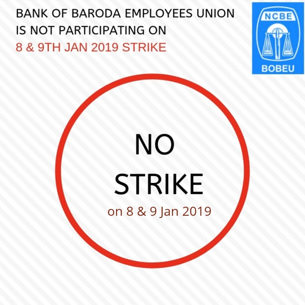 No Strike on 8 & 9 Jan 2019